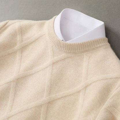 Klassischer Strukturierter Herren Cashmere-Pullover – Luxuriös, Warm & Zeitlos