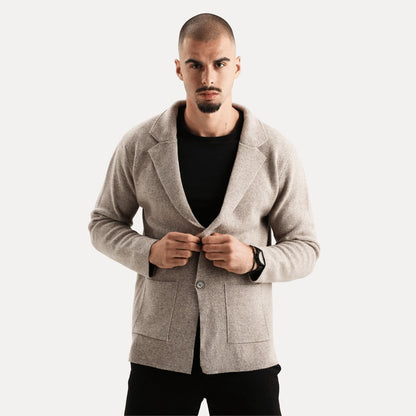 Sebastian | Herren Strickjacke mit Reverskragen & Knopfleiste – Eleganter Woll-Look Cardigan für Alltag & Business