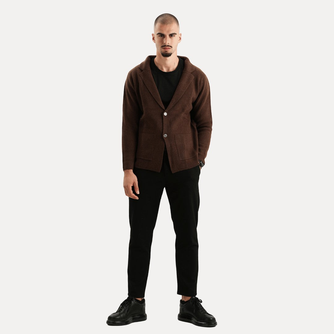Sebastian | Herren Strickjacke mit Reverskragen & Knopfleiste – Eleganter Woll-Look Cardigan für Alltag & Business