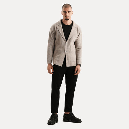 Sebastian | Herren Strickjacke mit Reverskragen & Knopfleiste – Eleganter Woll-Look Cardigan für Alltag & Business