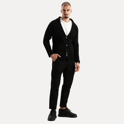 Sebastian | Herren Strickjacke mit Reverskragen & Knopfleiste – Eleganter Woll-Look Cardigan für Alltag & Business