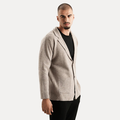 Sebastian | Herren Strickjacke mit Reverskragen & Knopfleiste – Eleganter Woll-Look Cardigan für Alltag & Business