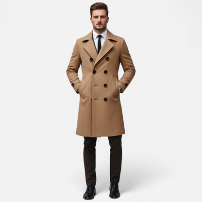 Herren Strukturierter Mantel mit Klassischem Revers – Stilvoll, Warm & Vielseitig für Herbst & Winter