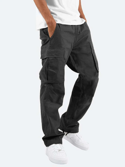 Tristan | Herren Cargo-Hose in Schwarz – Weiche Baumwollhose mit Taschen im Urban Street & Casual Look