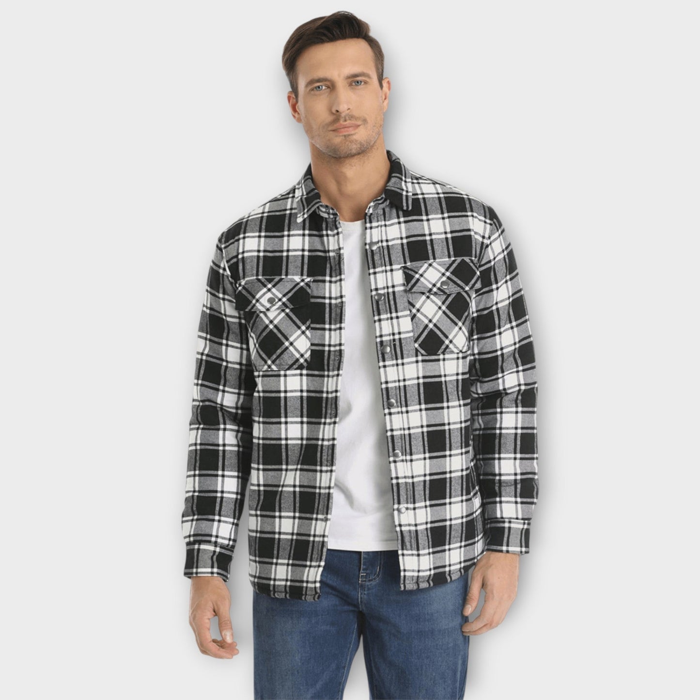 Gepolsterte Herren Winter Flanelljacke | Leicht, Warm & Alltagstauglich