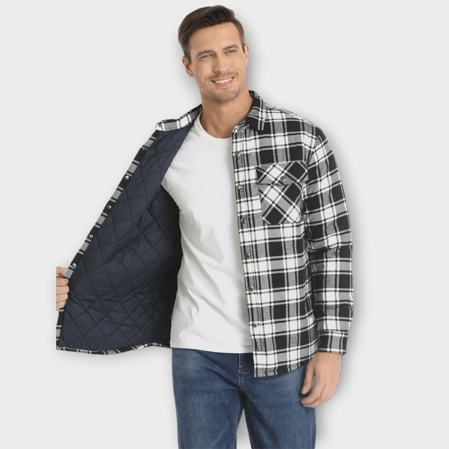Gepolsterte Herren Winter Flanelljacke | Leicht, Warm & Alltagstauglich