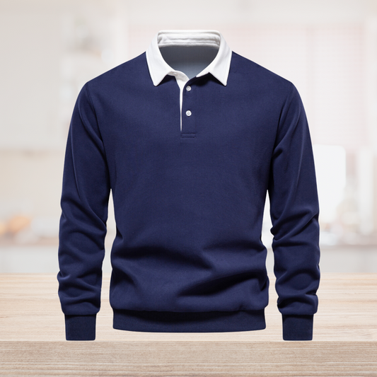 Soren | Herren Langarm Polo Shirt mit klassischem Kragen und Knopfleiste – Stilvolles Basic für Business & Freizeit