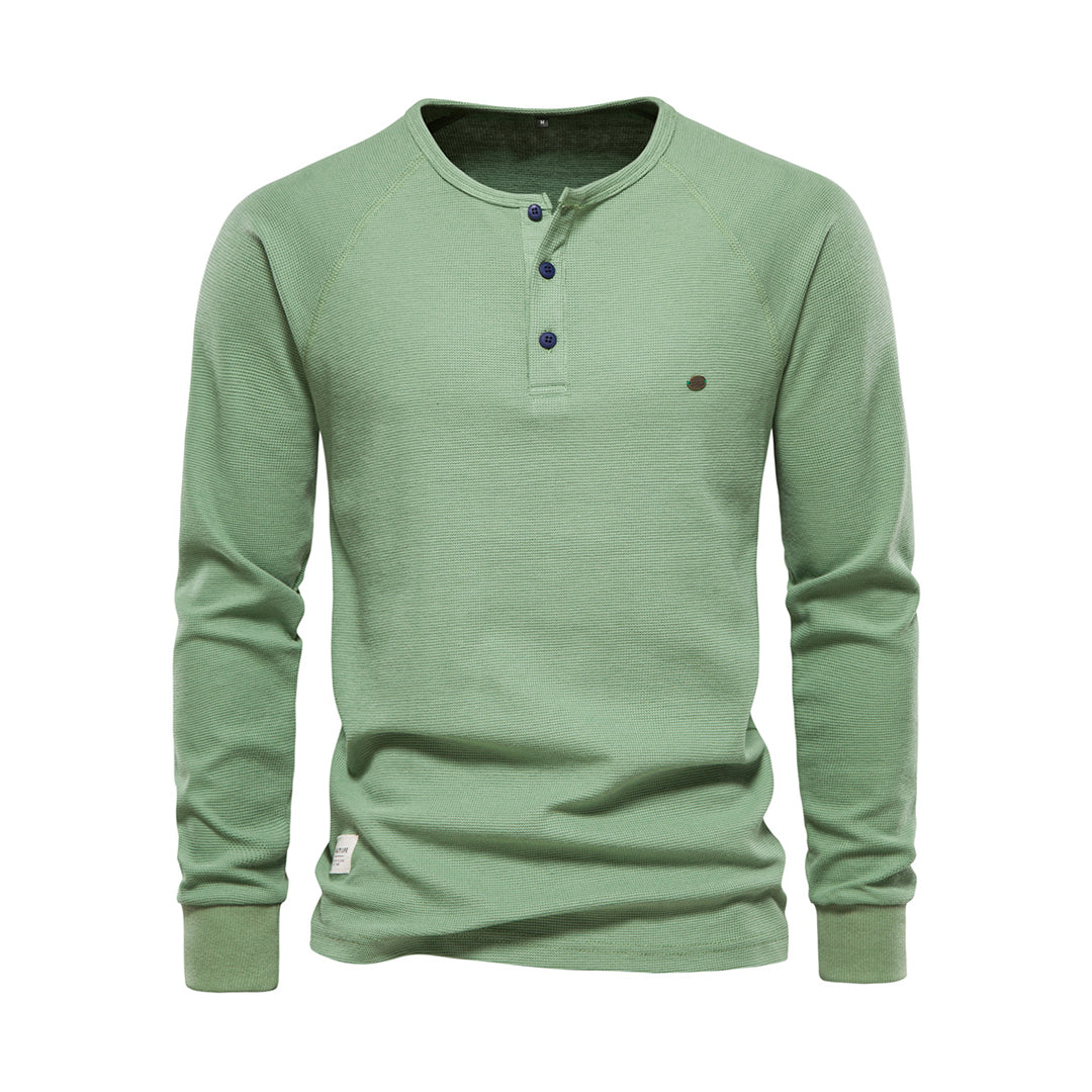 Herren Henley Langarmshirt mit Knopfleiste | Lässig, Atmungsaktiv & Vielseitig