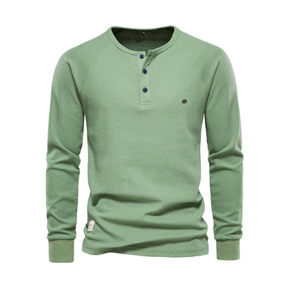 Herren Henley Langarmshirt mit Knopfleiste | Lässig, Atmungsaktiv & Vielseitig