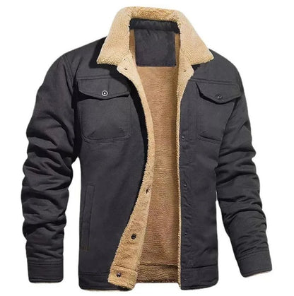 Elias | Herren Winterjacke mit Fleecefutter – Stylische Jacke mit Knöpfen & Reverskragen für kalte Tage
