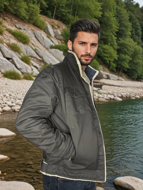 Elias | Herren Winterjacke mit Fleecefutter – Stylische Jacke mit Knöpfen & Reverskragen für kalte Tage
