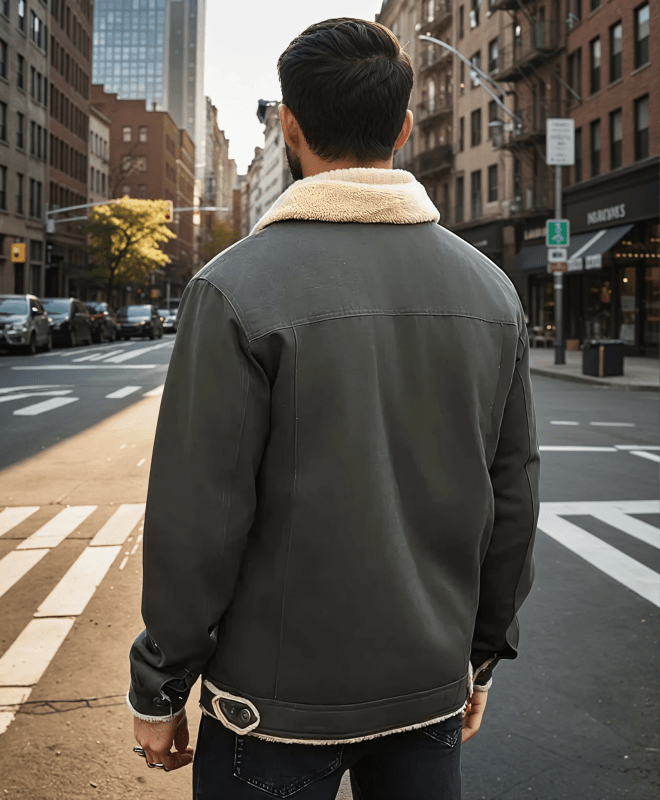 Elias | Herren Winterjacke mit Fleecefutter – Stylische Jacke mit Knöpfen & Reverskragen für kalte Tage