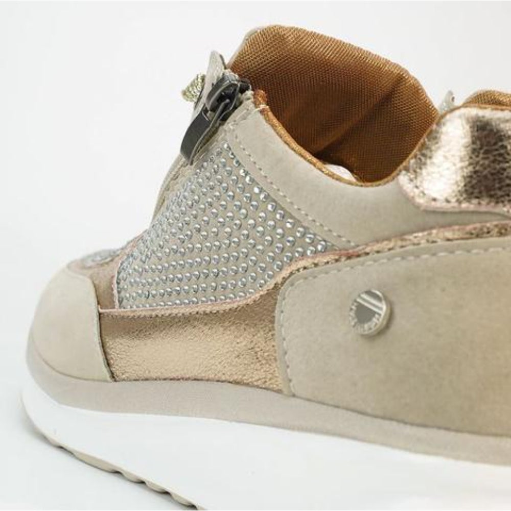 Sophia | Damen Schnürsneaker mit Strass & Plateau – Stylische Freizeitschuhe mit Glam-Faktor