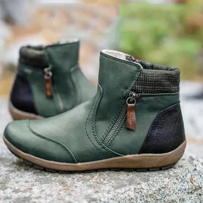 Damen Stiefeletten mit Futter & Reißverschluss | Warm, Lässig & Wintertauglich