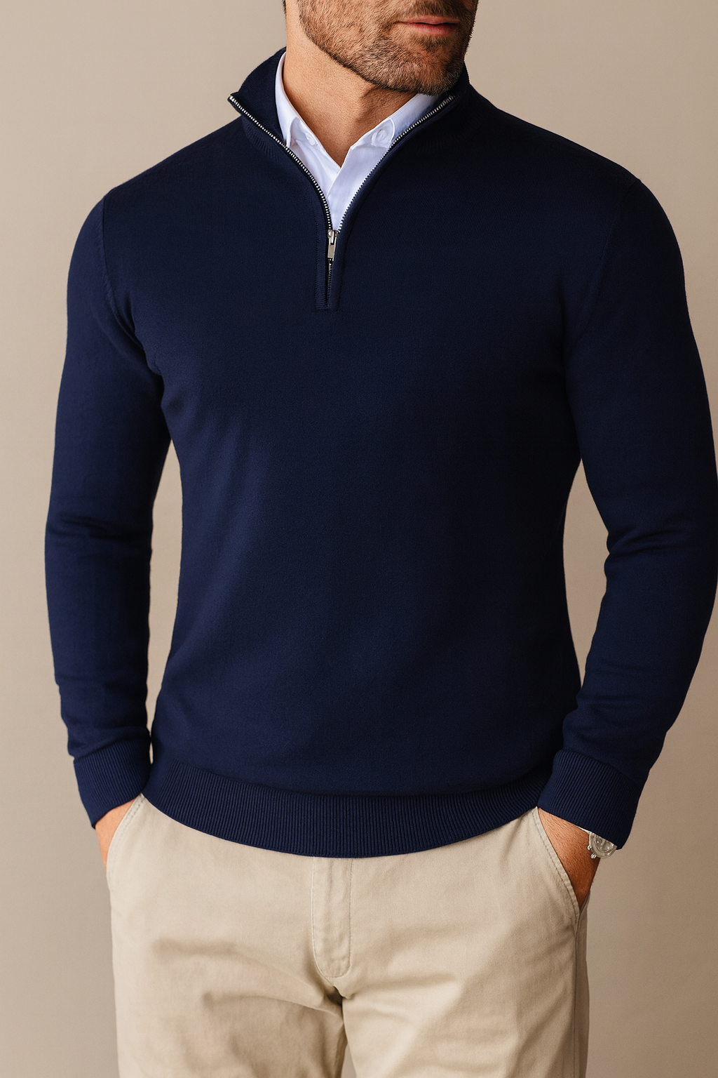 Herren Pullover mit Viertel-Reißverschluss – Komfortabel, Vielseitig & Stilvoll