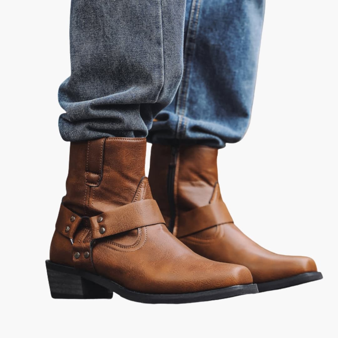Herren Stiefeletten mit niedrigem Absatz und seitlichen Laschen | Stilvoll & Bequem für Alltag und Büro