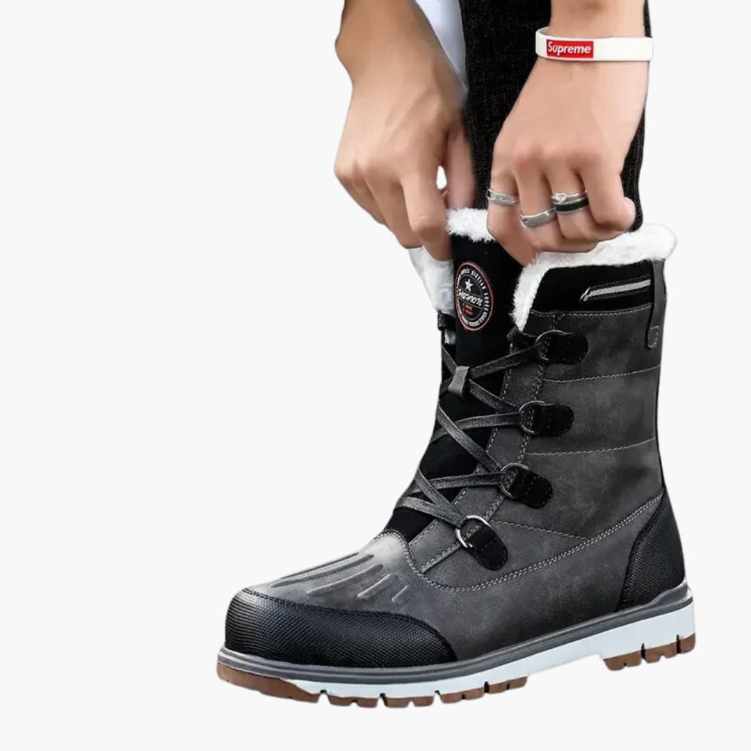 Herren Winterstiefel mit Schnürung & Rutschfester Gummisohle | Warm, Robust & Stilvoll