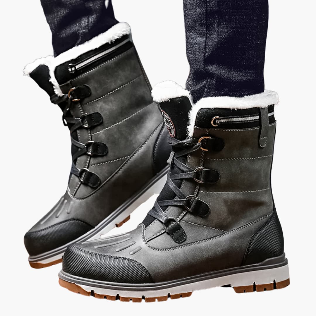 Herren Winterstiefel mit Schnürung & Rutschfester Gummisohle | Warm, Robust & Stilvoll