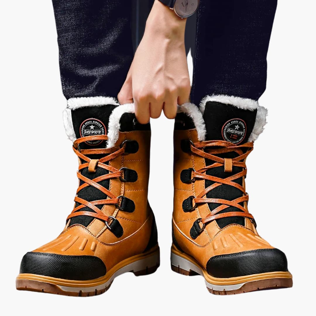 Herren Winterstiefel mit Schnürung & Rutschfester Gummisohle | Warm, Robust & Stilvoll