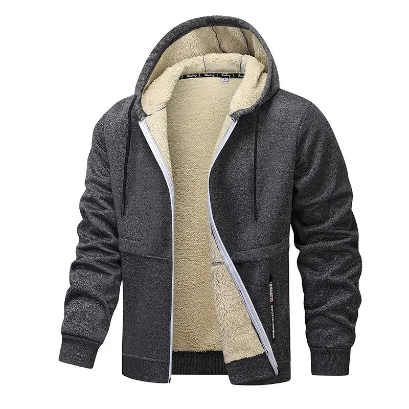 Gefütterte Herren Sherpa-Kapuzenjacke | Kuschelige Winterwärme für jeden Tag