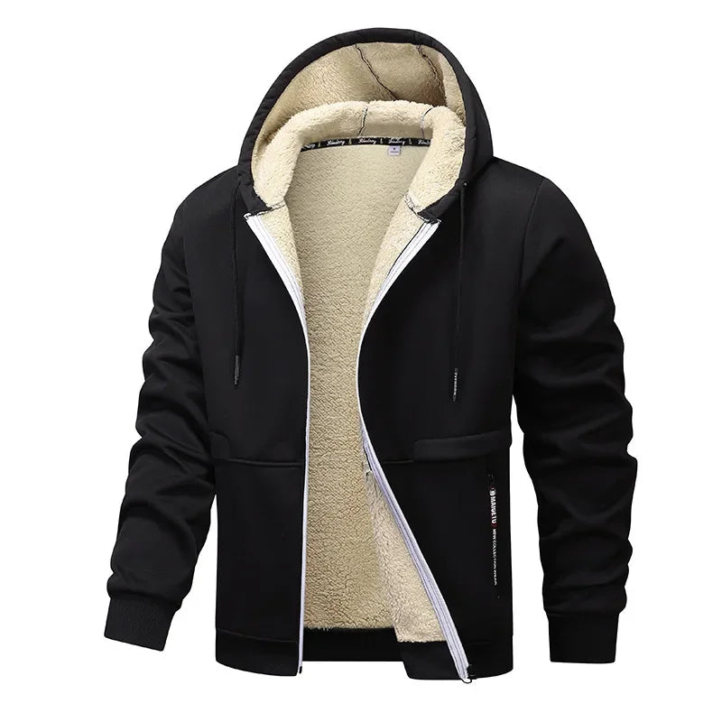 Gefütterte Herren Sherpa-Kapuzenjacke | Kuschelige Winterwärme für jeden Tag