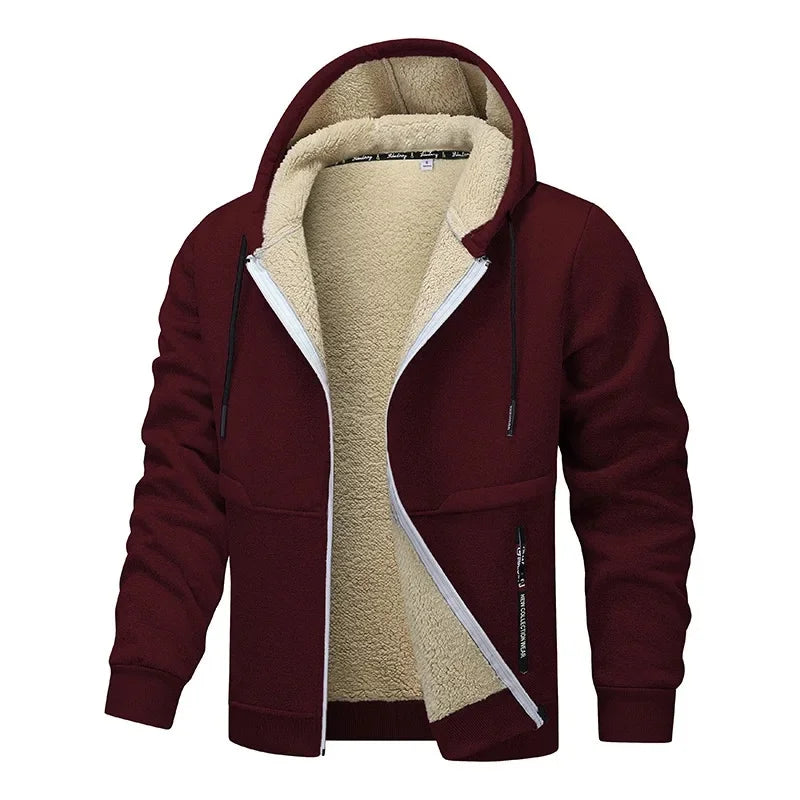 Gefütterte Herren Sherpa-Kapuzenjacke | Kuschelige Winterwärme für jeden Tag