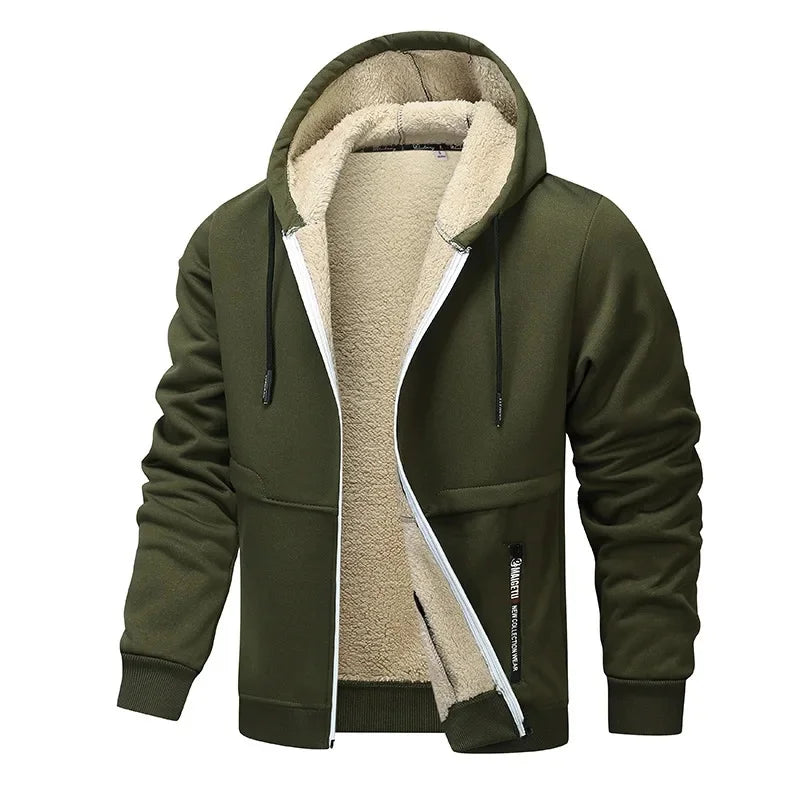 Gefütterte Herren Sherpa-Kapuzenjacke | Kuschelige Winterwärme für jeden Tag