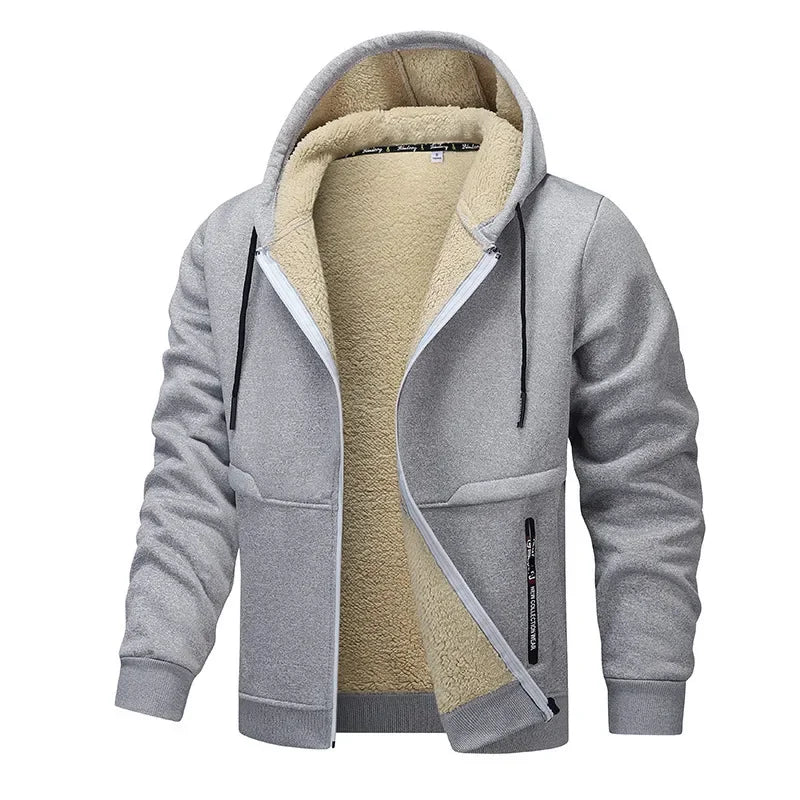 Gefütterte Herren Sherpa-Kapuzenjacke | Kuschelige Winterwärme für jeden Tag