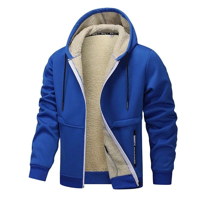 Gefütterte Herren Sherpa-Kapuzenjacke | Kuschelige Winterwärme für jeden Tag