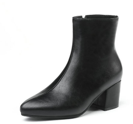 Prunisse | Damen Ankle Boots mit Blockabsatz & Seitlichem Reißverschluss – Stylische Spitz-Toe Stiefeletten für Business und Freizeit