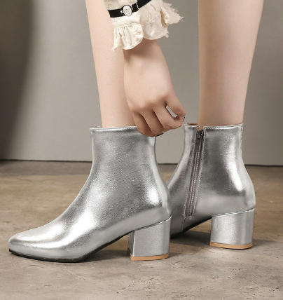 Prunisse | Damen Ankle Boots mit Blockabsatz & Seitlichem Reißverschluss – Stylische Spitz-Toe Stiefeletten für Business und Freizeit