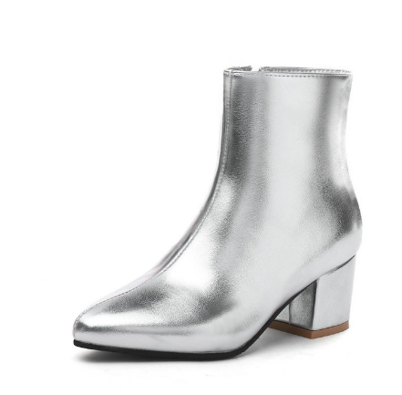 Prunisse | Damen Ankle Boots mit Blockabsatz & Seitlichem Reißverschluss – Stylische Spitz-Toe Stiefeletten für Business und Freizeit