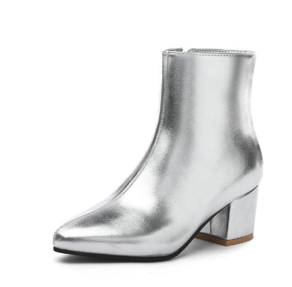 Prunisse | Damen Ankle Boots mit Blockabsatz & Seitlichem Reißverschluss – Stylische Spitz-Toe Stiefeletten für Business und Freizeit