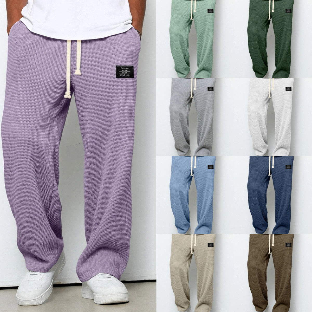 Herren Hose aus Waffelstrick mit Kordelzug – Lässig, Komfortabel & Vielseitig