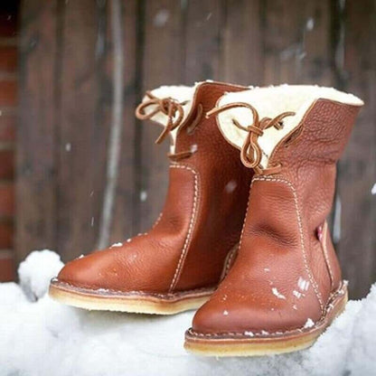 Quissella | Damen Winterstiefel Wasserdicht mit Warmem Fleecefutter – Rutschfeste Schneestiefel für Kalte Tage