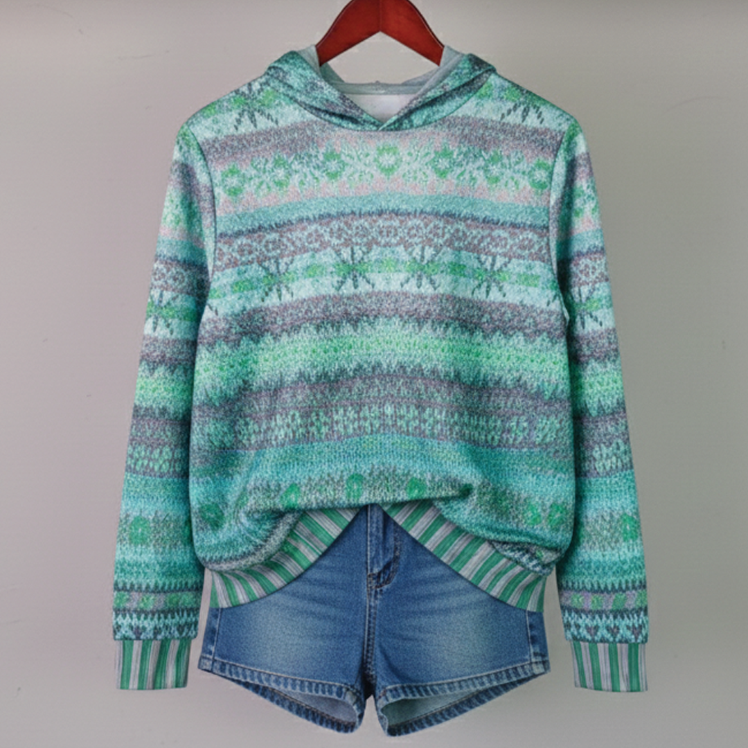 Lässiger Gemusterter Damen Hoodie – Stylisch, Komfortabel & Casual