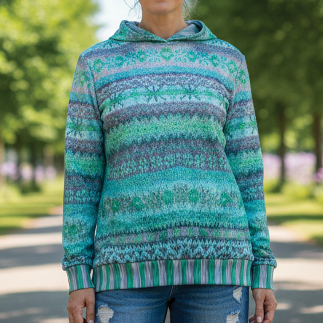 Lässiger Gemusterter Damen Hoodie – Stylisch, Komfortabel & Casual