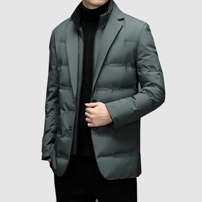 Colin | Winterjacke Herren – Slim Fit Steppjacke mit Knöpfen & Reverskragen