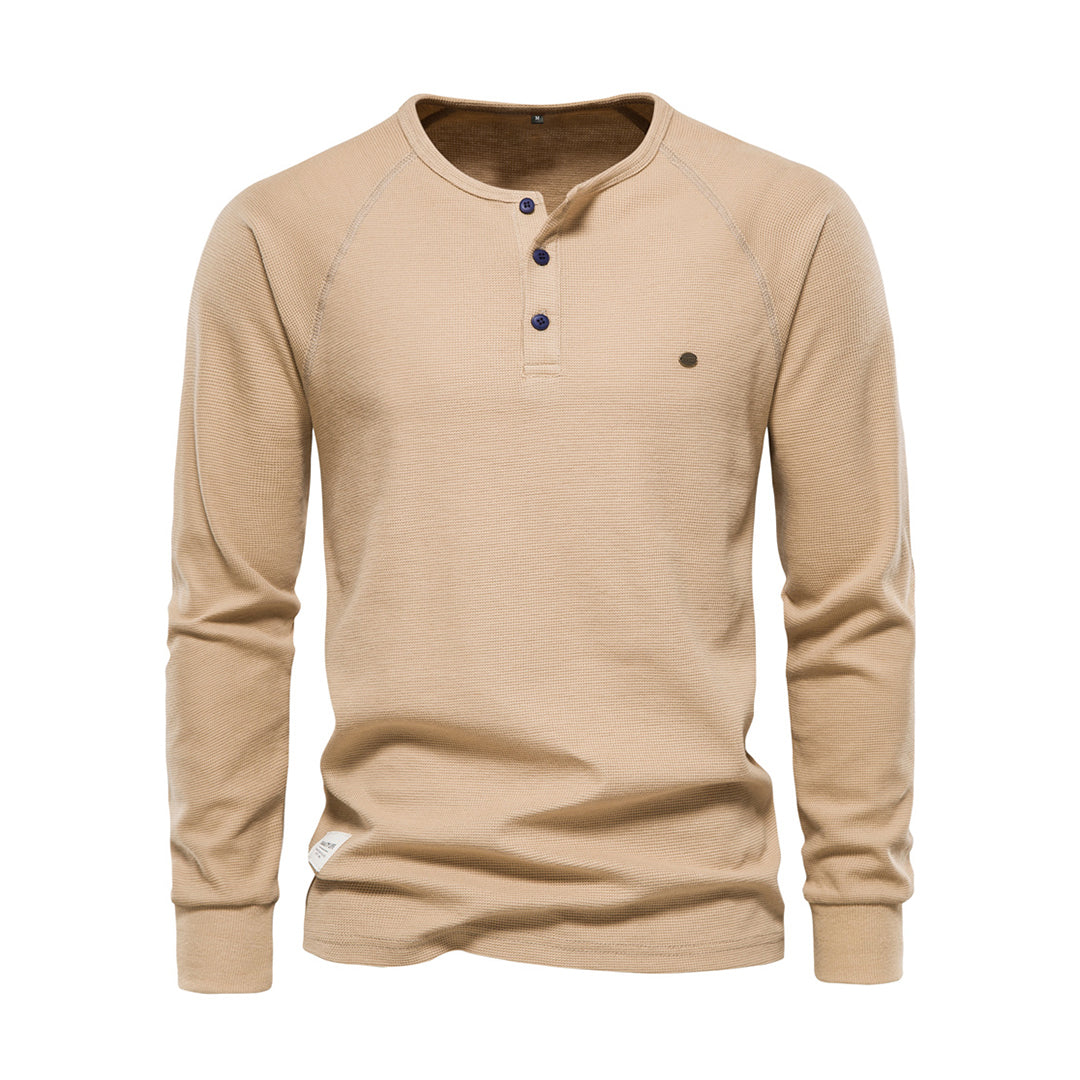 Herren Henley Langarmshirt mit Knopfleiste | Lässig, Atmungsaktiv & Vielseitig