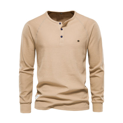 Herren Henley Langarmshirt mit Knopfleiste | Lässig, Atmungsaktiv & Vielseitig