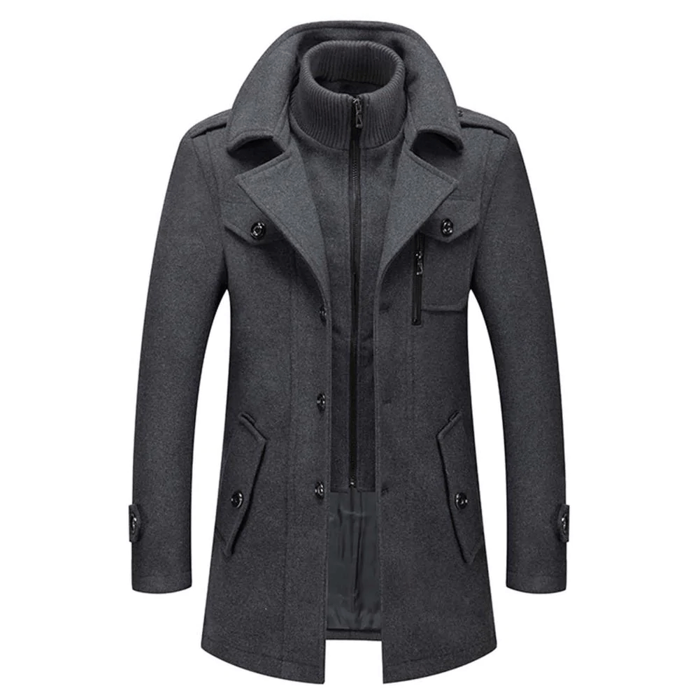 Herren Wollmantel Winter | Klassischer Peaky-Blinders-Stil mit warmem Tragekomfort