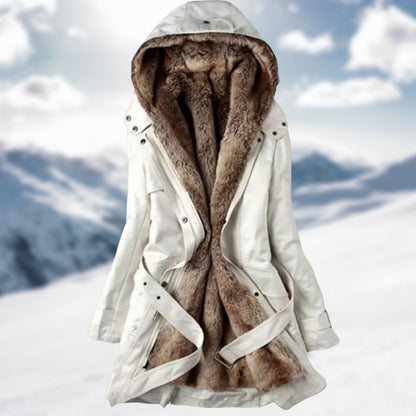 Damen Parka mit Kapuze & Taillengürtel | Warmer Wintermantel für Stadt & Outdoor