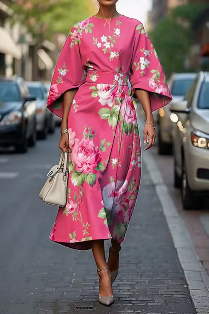 Damen Midikleid mit Eleganter Kimono-Silhouette | Femininer Schnitt für Stilvolle Auftritte