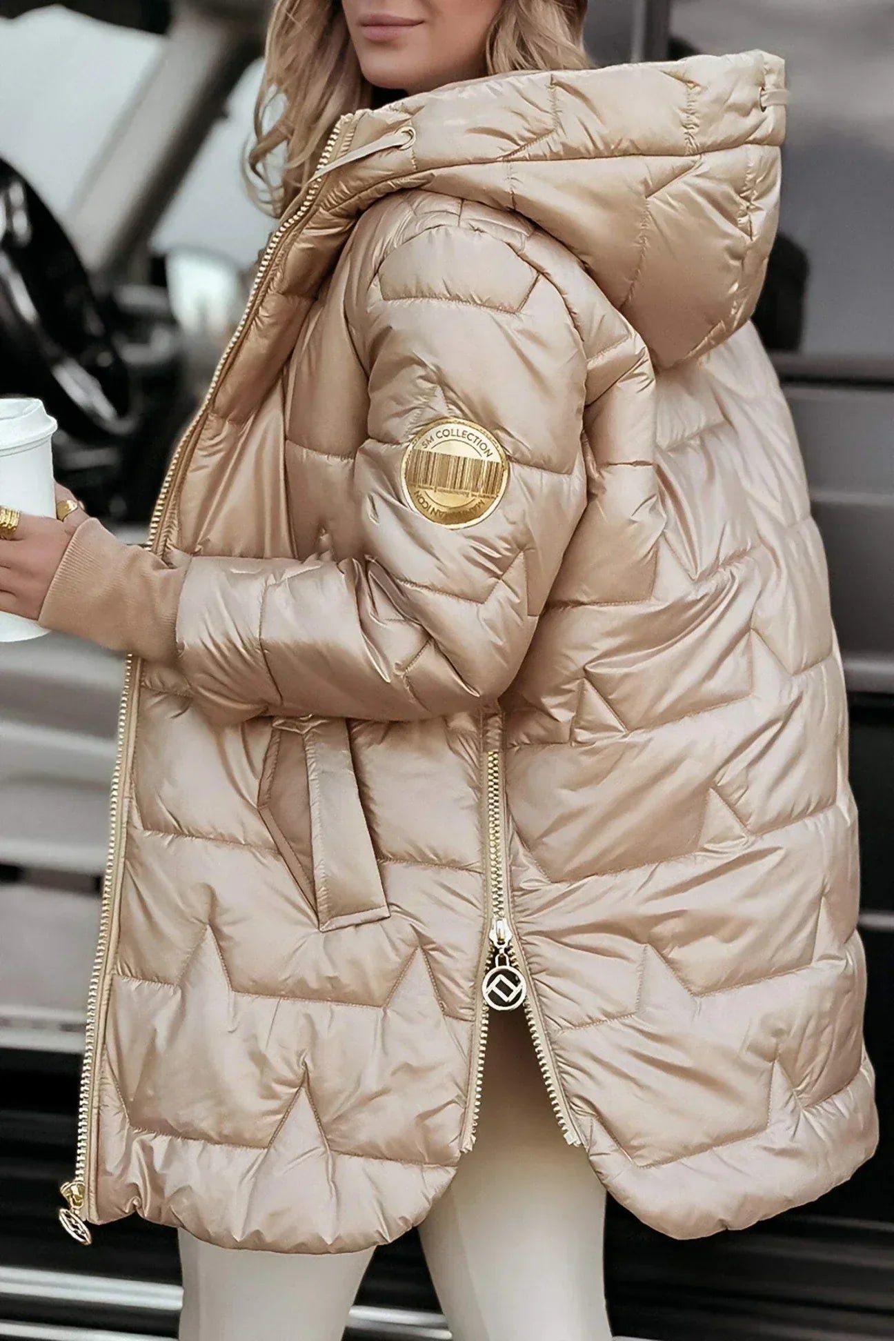 Damen Winter Steppjacke Lang | Warme, leichte & windabweisende Kapuzenjacke