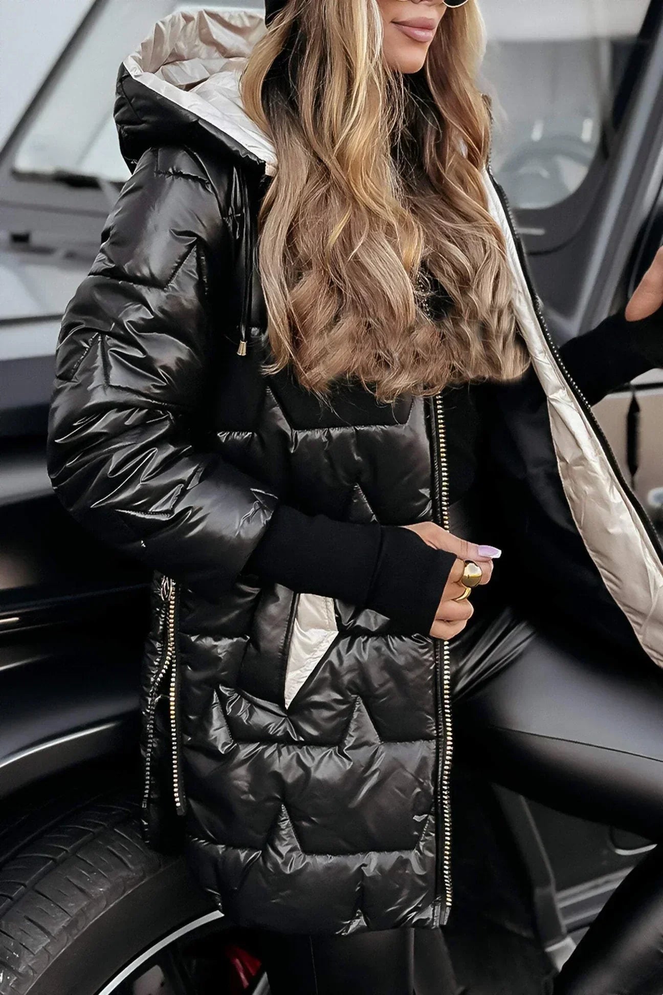 Damen Winter Steppjacke Lang | Warme, leichte & windabweisende Kapuzenjacke