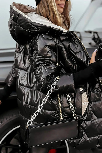 Damen Winter Steppjacke Lang | Warme, leichte & windabweisende Kapuzenjacke