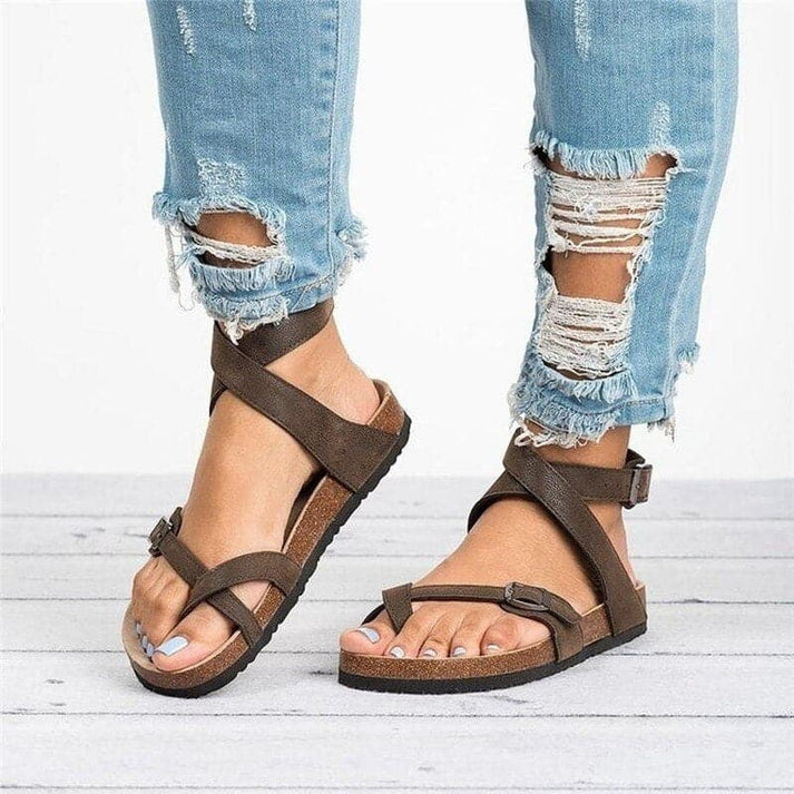 Damen Klassische Ledersandalen – Zeitlose Sommer Sandalen für Alltag und stilvolle Outfits