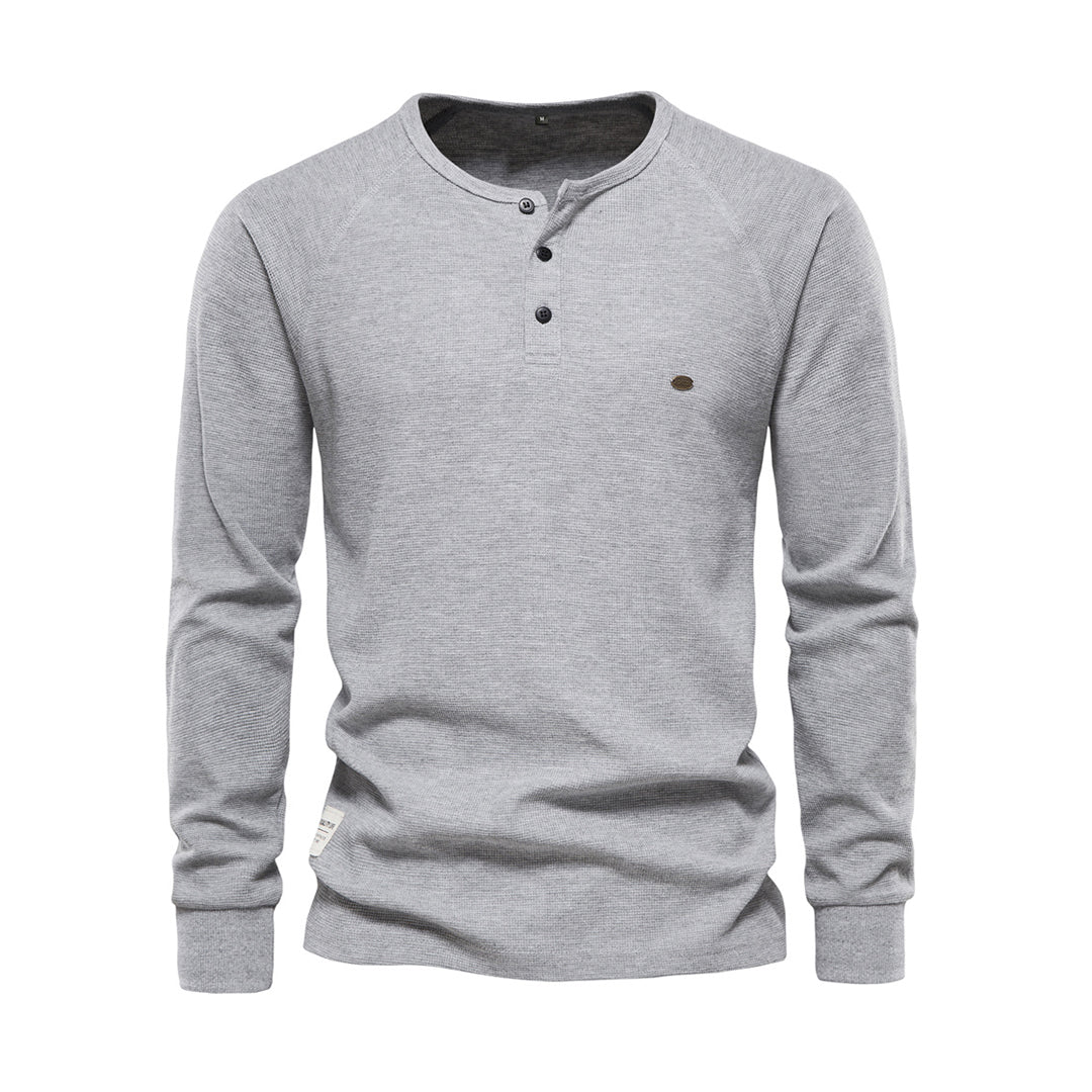 Herren Henley Langarmshirt mit Knopfleiste | Lässig, Atmungsaktiv & Vielseitig