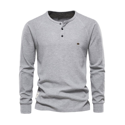 Herren Henley Langarmshirt mit Knopfleiste | Lässig, Atmungsaktiv & Vielseitig
