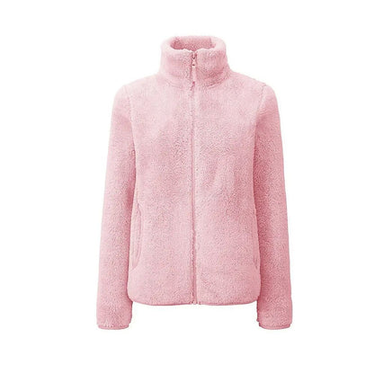 Meliora | Damen Teddy-Fleecejacke mit Stehkragen & Reißverschluss – Warme Plüschjacke für Alltag & Freizeit